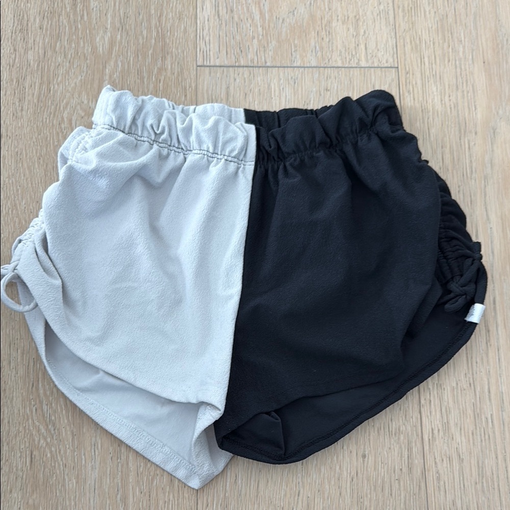 Five dancewear Black and White Two-Tone tie Shorts